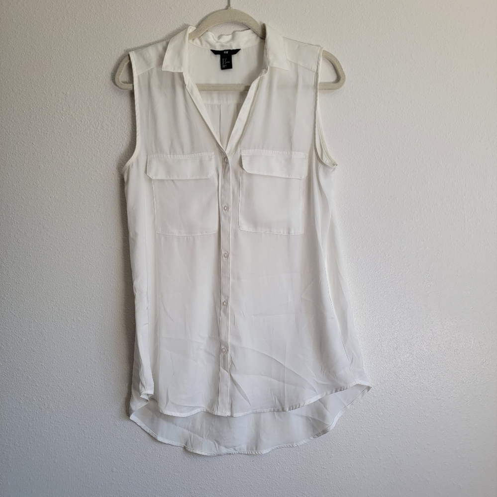 H&M Sleeveless White Blouse